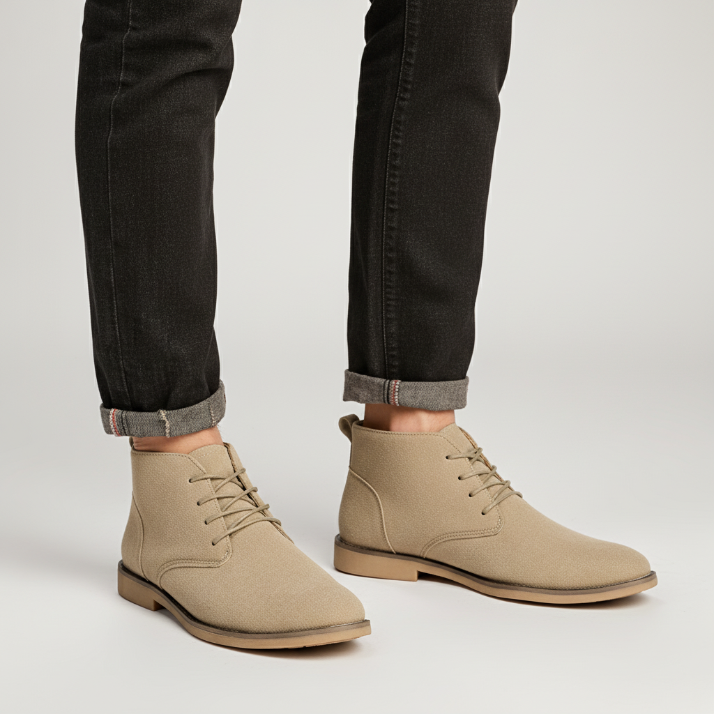 Men's Faux Suede Lace-Up Chukka Boots
