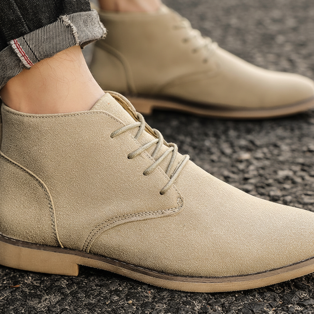 Men's Faux Suede Lace-Up Chukka Boots