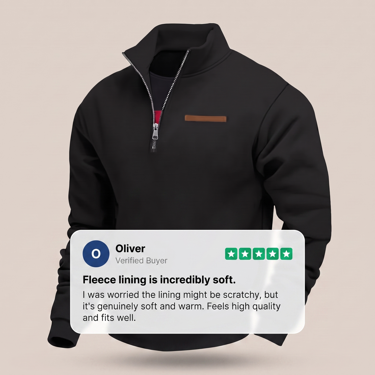 Kacob | Men's Fleece Lined Pullover Sweatshirt – Relaxed Everyday Mens Jumper