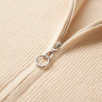 Men's Full Zip Knitted Cardigan – Ribbed Stand Collar Zip Knit