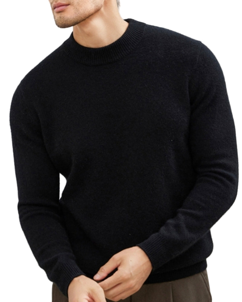 Kacob | Men's Funnel Neck Jumper – Relaxed Knitted Sweater