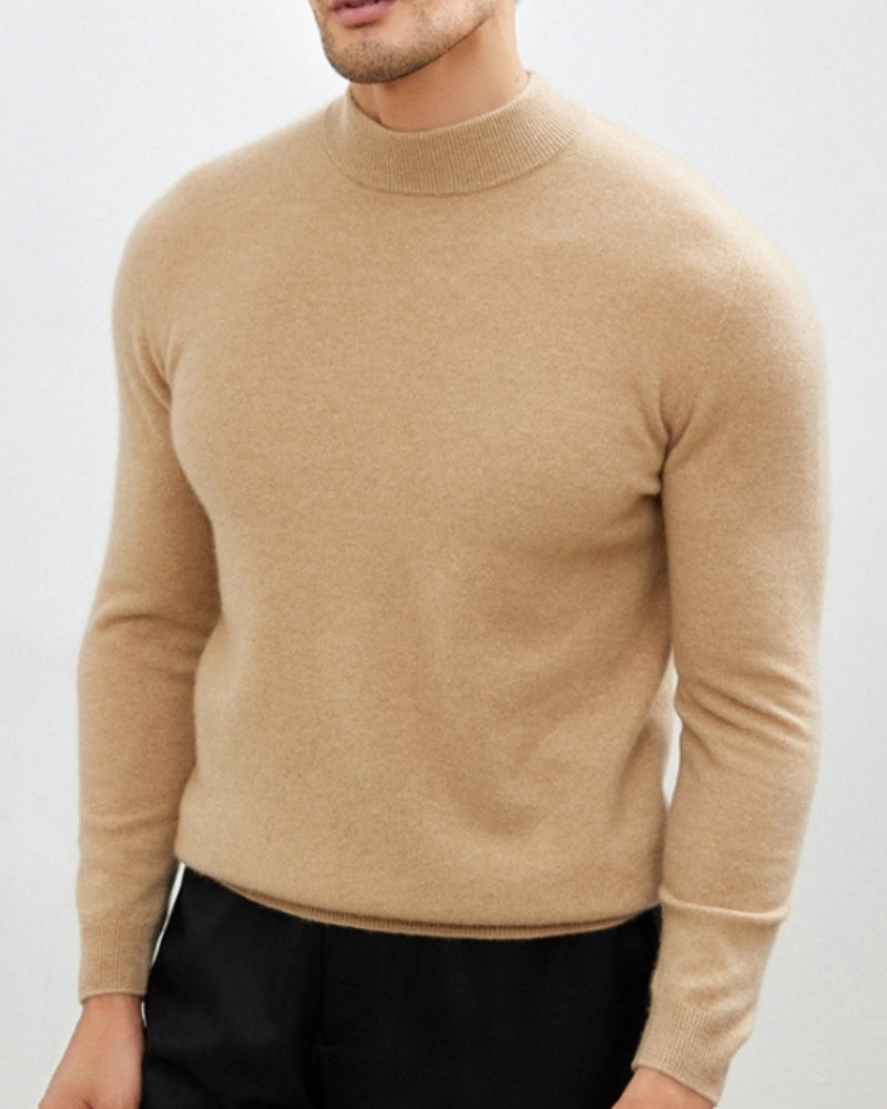 Kacob | Men's Funnel Neck Jumper – Relaxed Knitted Sweater