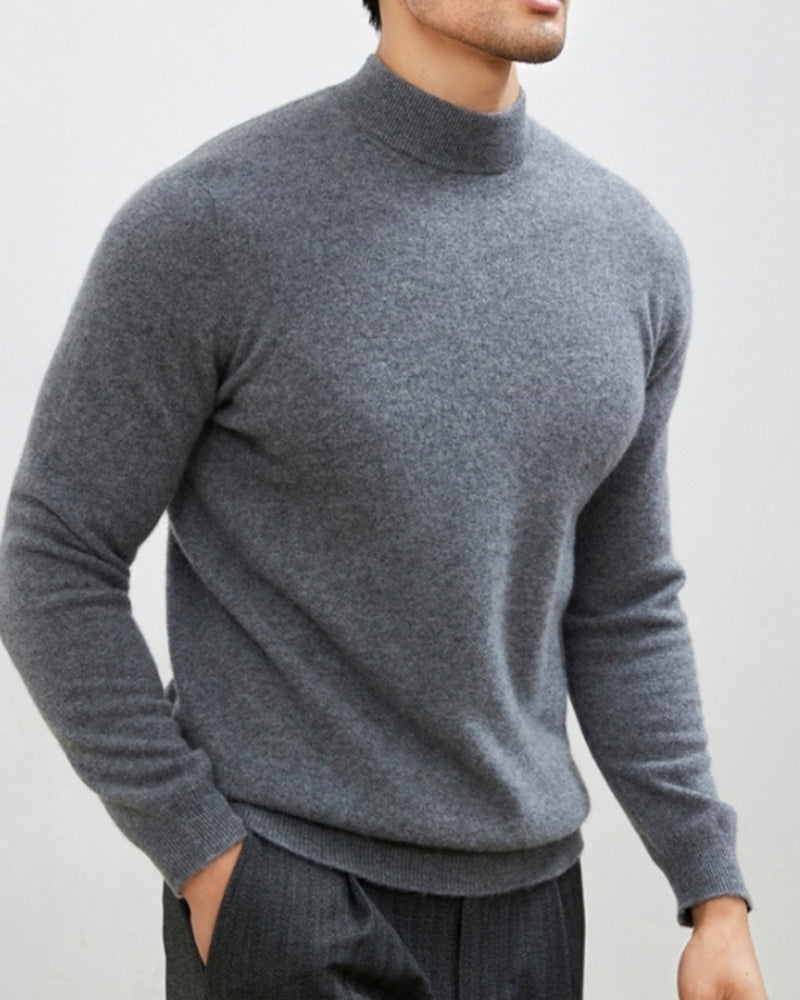 Kacob | Men's Funnel Neck Jumper – Relaxed Knitted Sweater