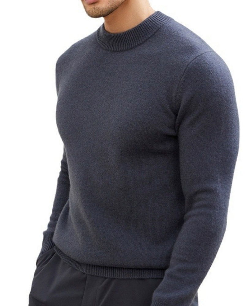 Kacob | Men's Funnel Neck Jumper – Relaxed Knitted Sweater