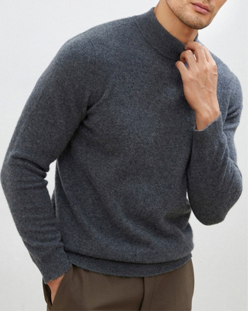 Kacob | Men's Funnel Neck Jumper – Relaxed Knitted Sweater