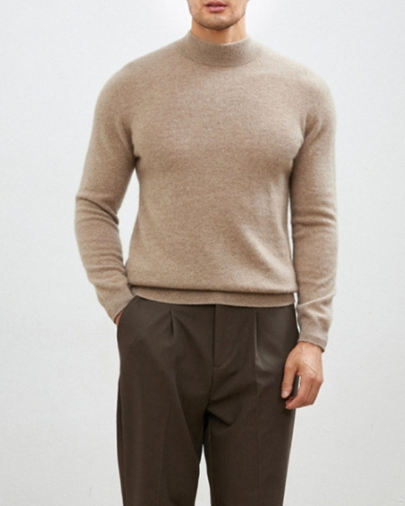 Kacob | Men's Funnel Neck Jumper – Relaxed Knitted Sweater