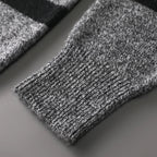 Men's Grey Striped Crew Neck Jumper – Relaxed Knitted Pullover