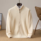 Men's Half Zip Stand Collar Knitted Jumper – Smart Zip Neck Knit