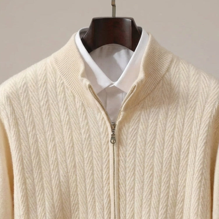 Men's Half Zip Stand Collar Knitted Jumper – Smart Zip Neck Knit