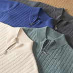 Men's Half Zip Stand Collar Knitted Jumper – Smart Zip Neck Knit