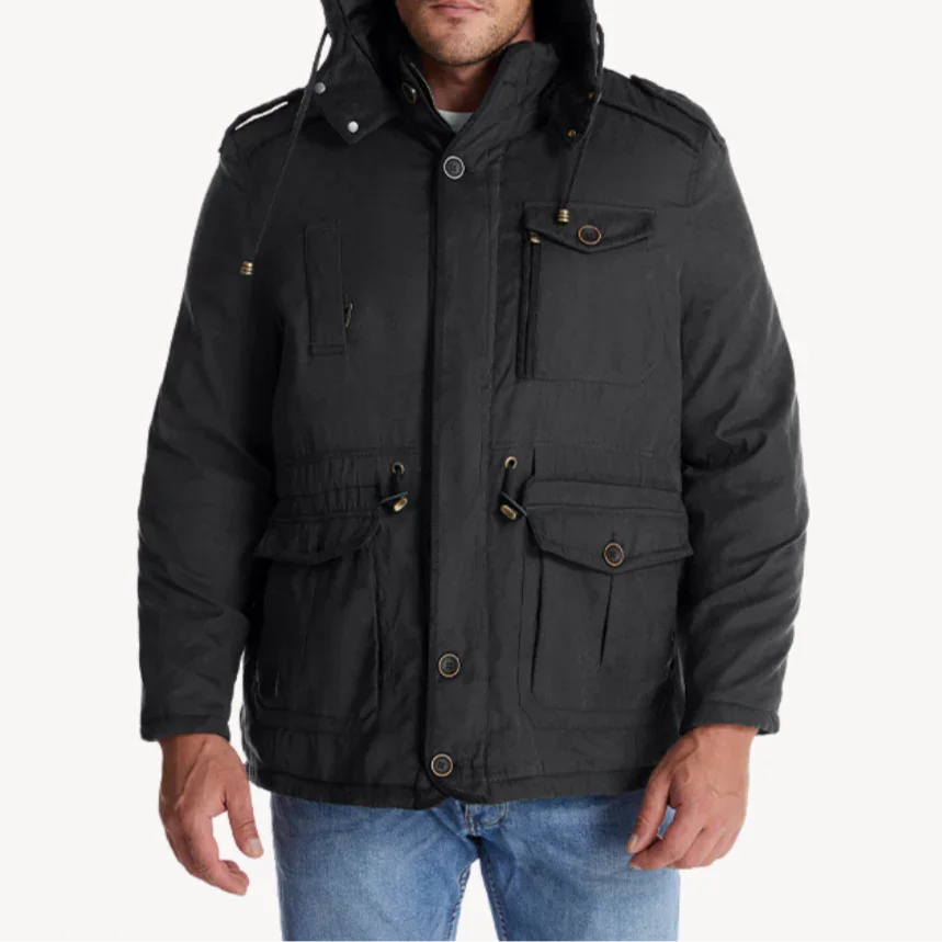 Kacob | Men's Hooded Heavy-Duty Winter Jacket – Insulated Outdoor Mens Jacket