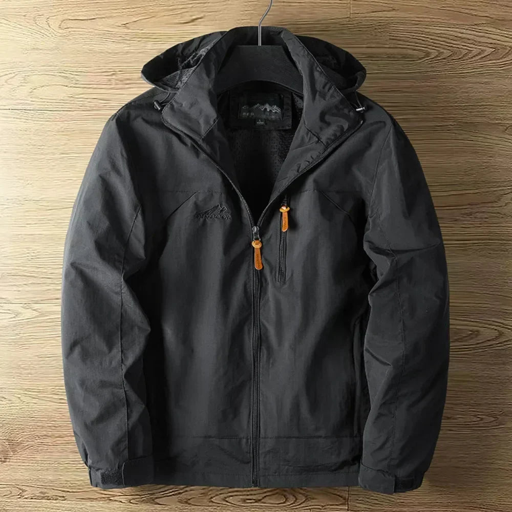 Kacob | Men's Hooded Rain Jacket – Zip Up Shell Jacket with Pockets