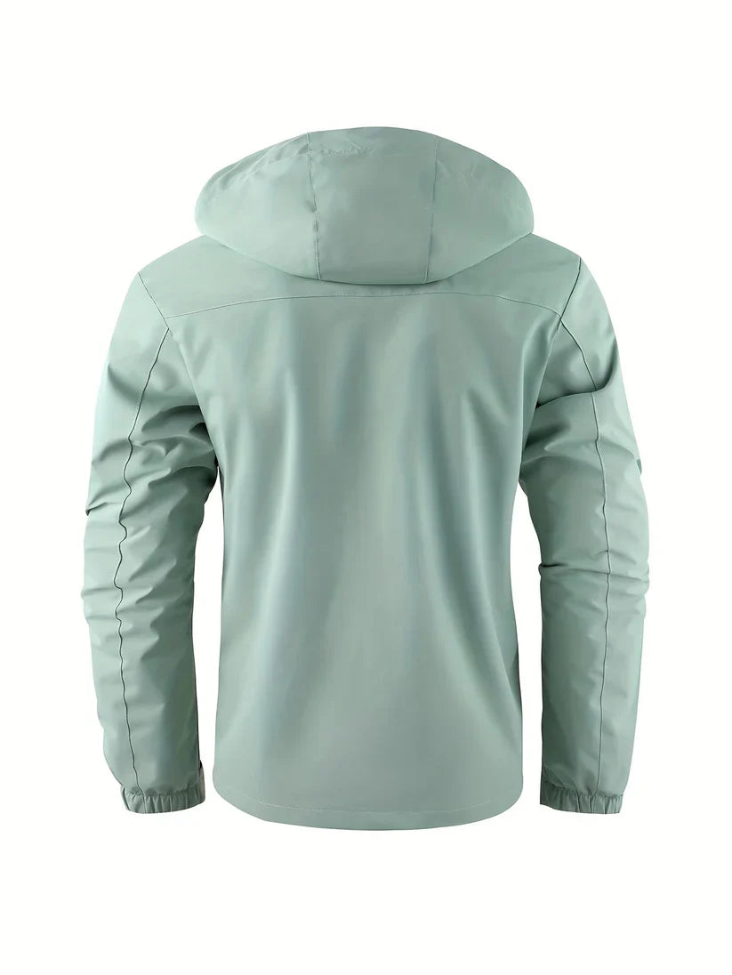 Men's Hooded Winter Jacket – Multi-Pocket Zip Front Outdoor Jacket