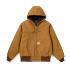 Men's Hooded Workwear Jacket – Quilted Lined Oversized Utility Jacket