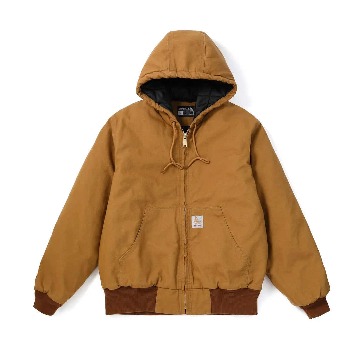 Men's Hooded Workwear Jacket – Quilted Lined Oversized Utility Jacket