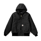 Men's Hooded Workwear Jacket – Quilted Lined Oversized Utility Jacket