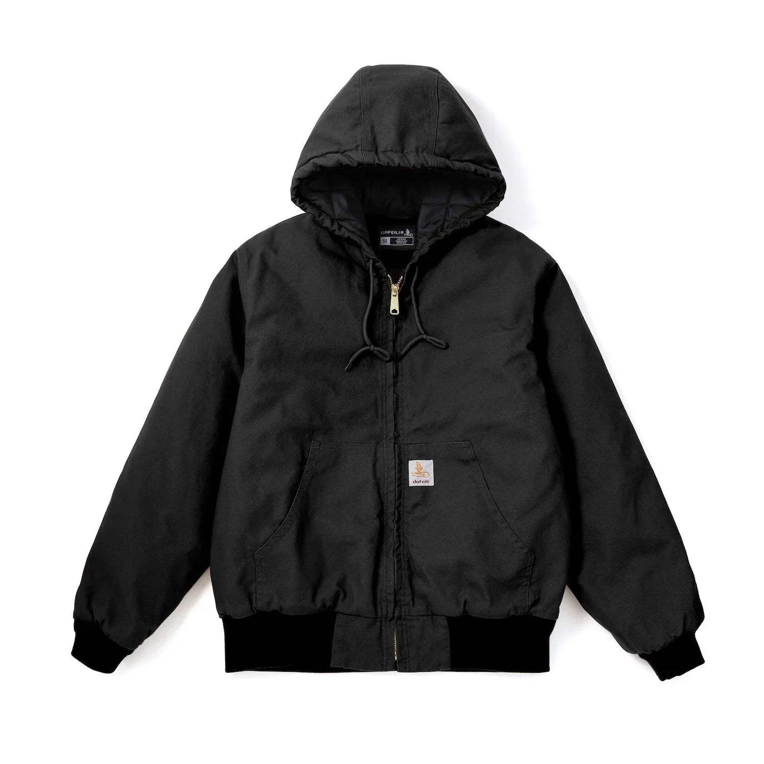 Men's Hooded Workwear Jacket – Quilted Lined Oversized Utility Jacket