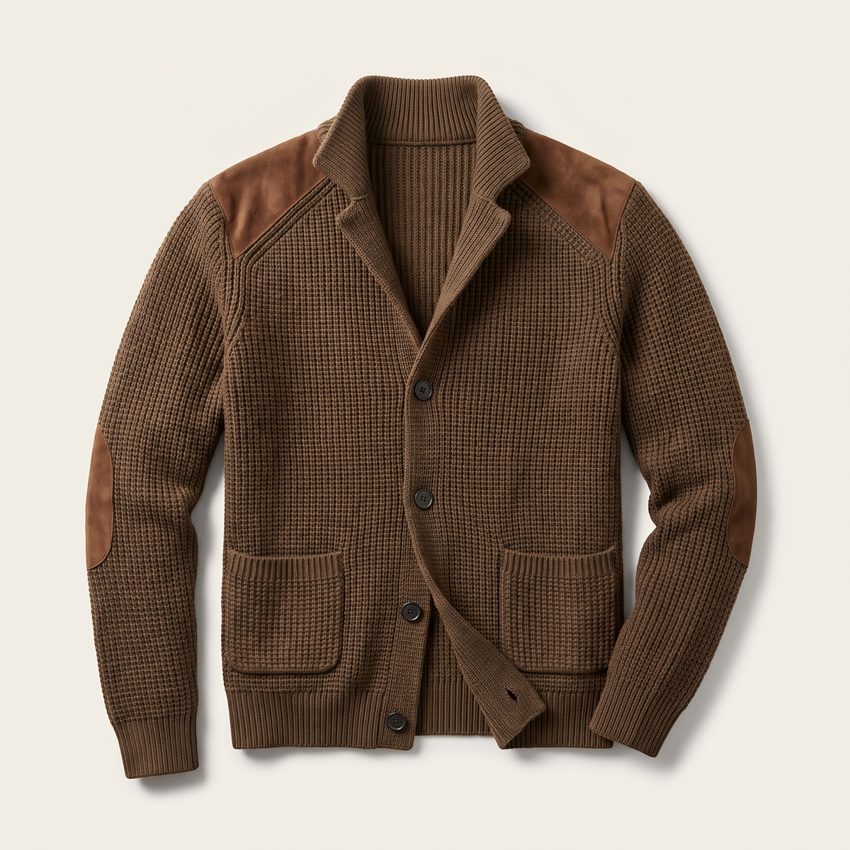 Kacob | Men's Knitted Blazer – Elbow Patch Smart Casual Jacket