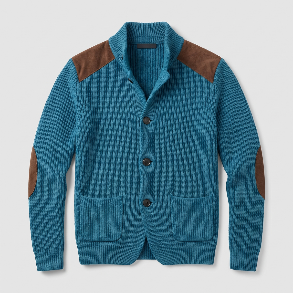 Kacob | Men's Knitted Blazer – Elbow Patch Smart Casual Jacket