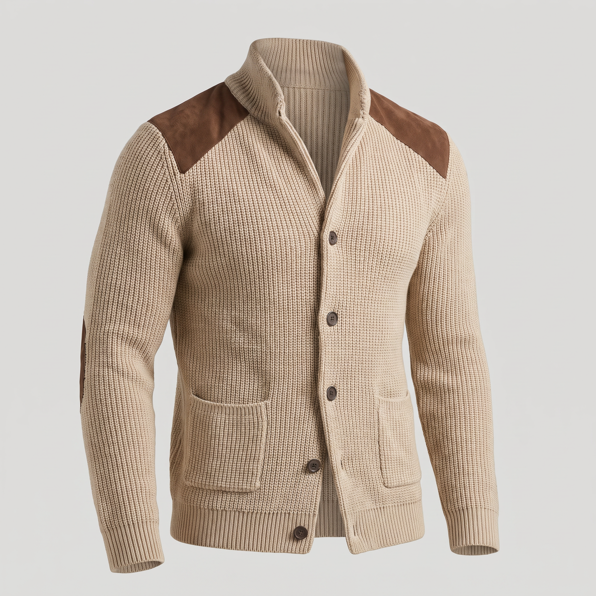 Kacob | Men's Knitted Blazer – Elbow Patch Smart Casual Jacket