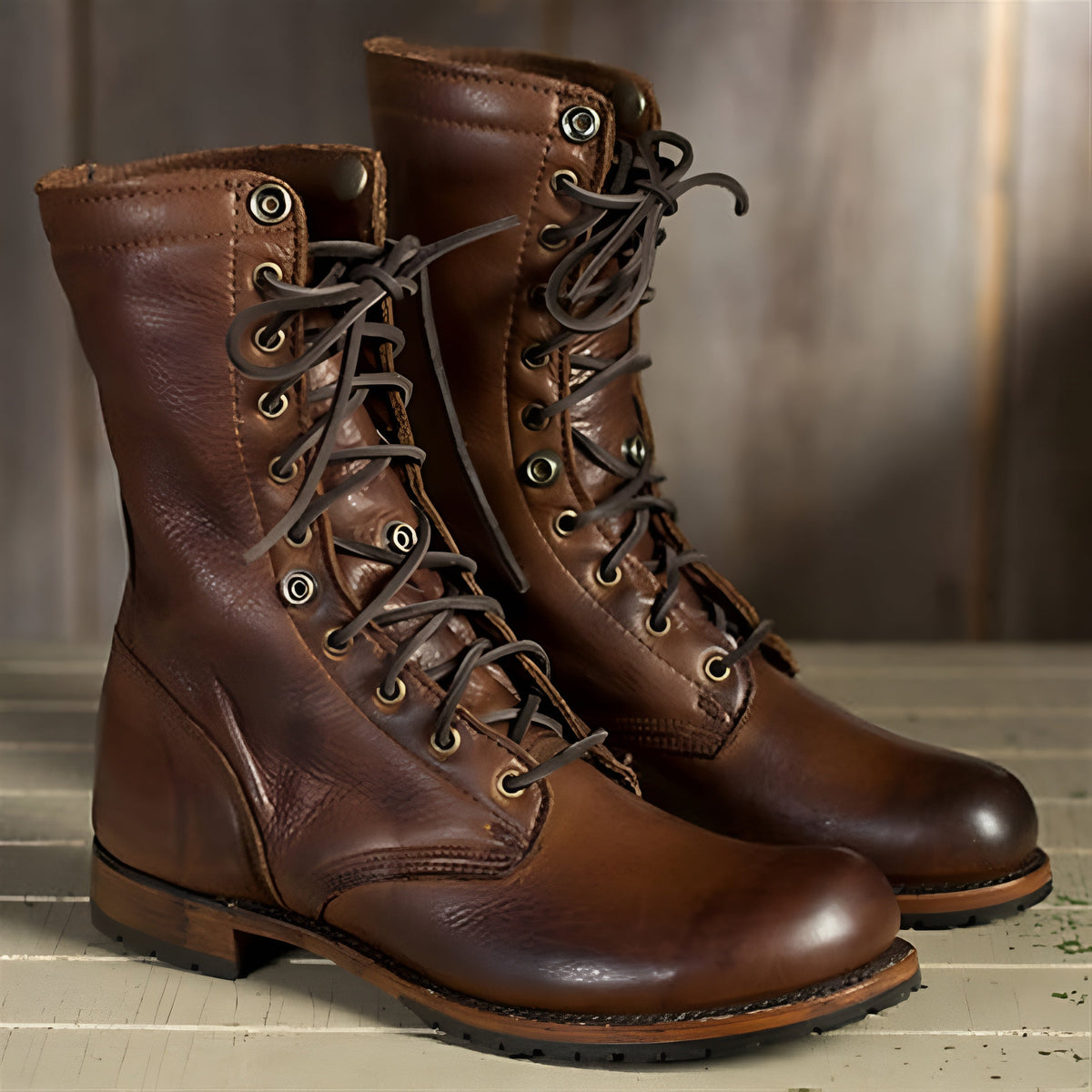 Kacob | Men's Lace Up Combat Boots – High Top Anti Slip Boots