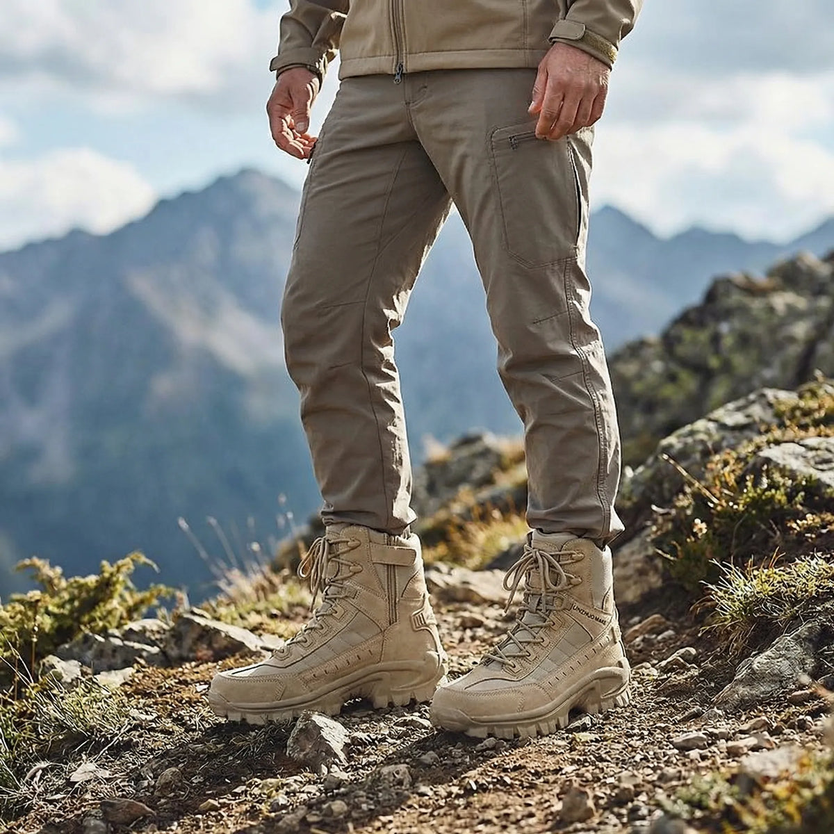 Men's Lace-Up Side Zip Tactical Boots