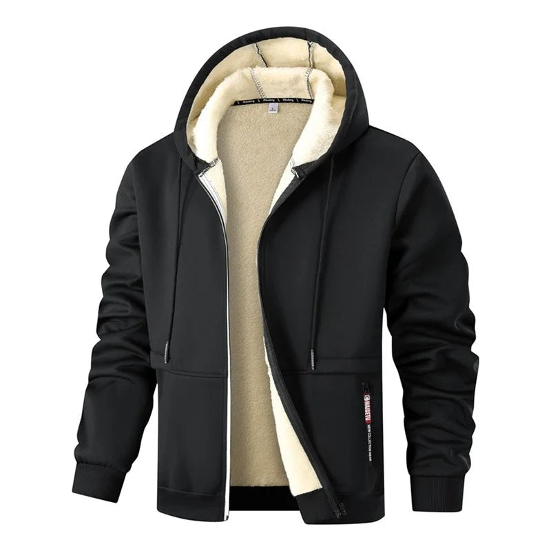 Kacob | Men's Lined Zip Up Hoodie – Plush Lined Hooded Jacket