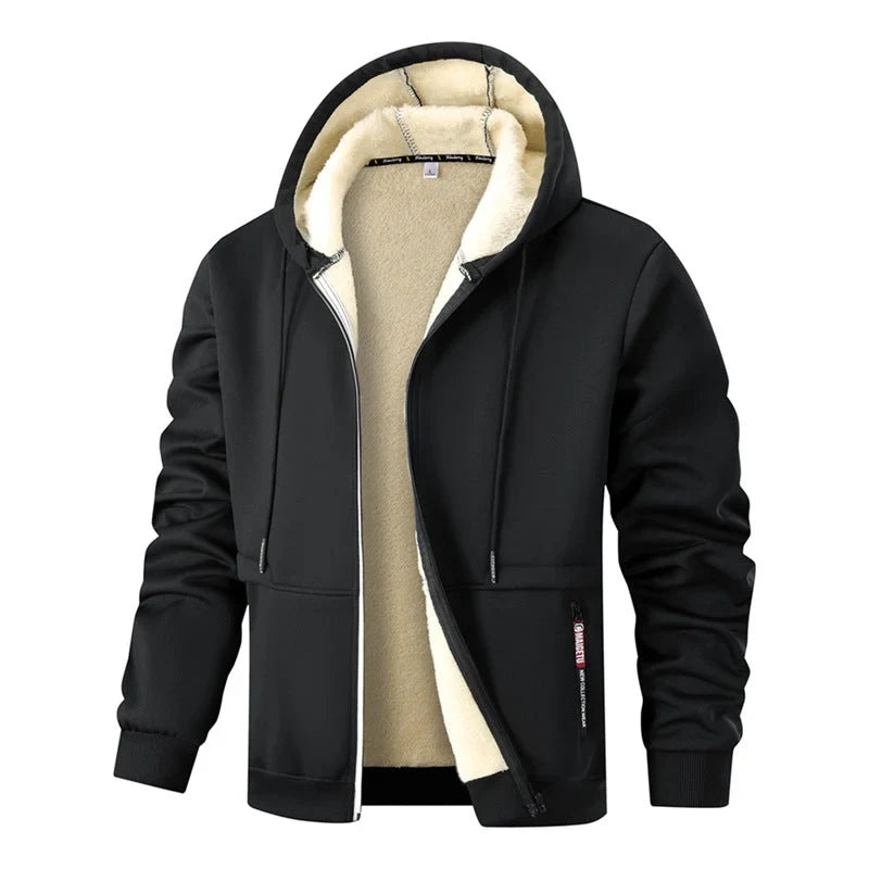 Kacob | Men's Lined Zip Up Hoodie – Plush Lined Hooded Jacket