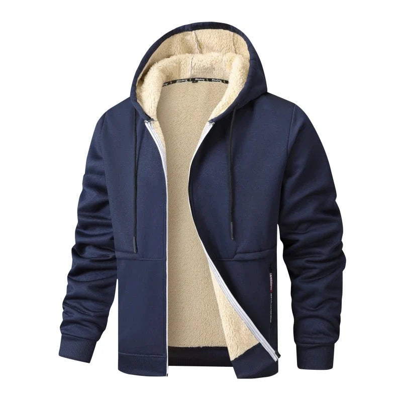 Kacob | Men's Lined Zip Up Hoodie – Plush Lined Hooded Jacket