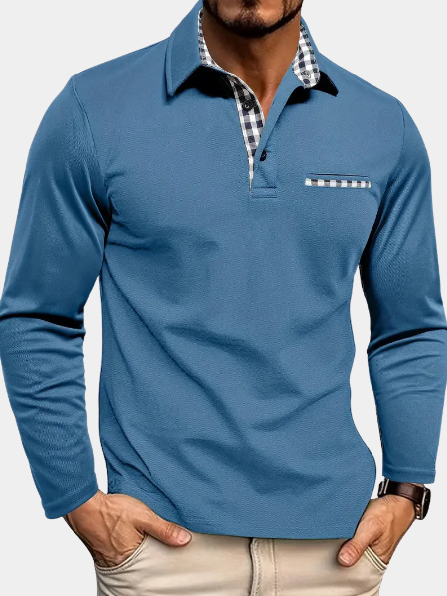 Kacob | Men's Long Sleeve Polo Shirt – Classic Collar Smart Casual Top