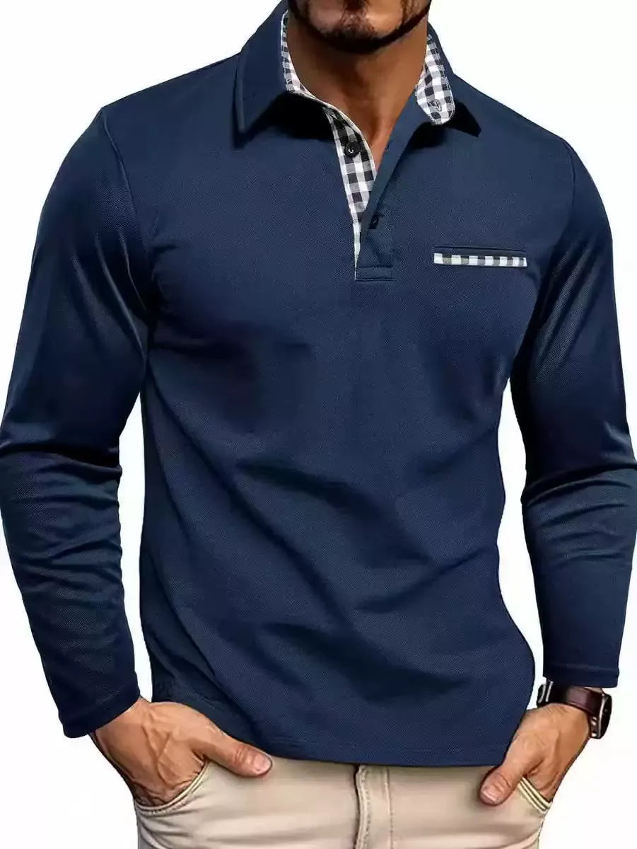 Kacob | Men's Long Sleeve Polo Shirt – Classic Collar Smart Casual Top