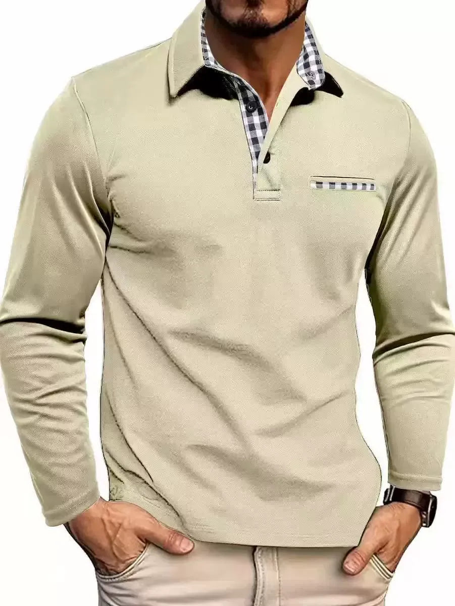 Kacob | Men's Long Sleeve Polo Shirt – Classic Collar Smart Casual Top