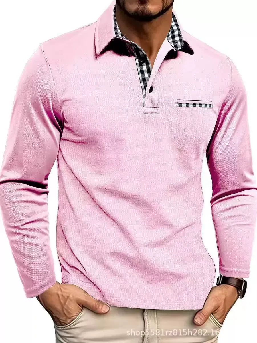 Kacob | Men's Long Sleeve Polo Shirt – Classic Collar Smart Casual Top