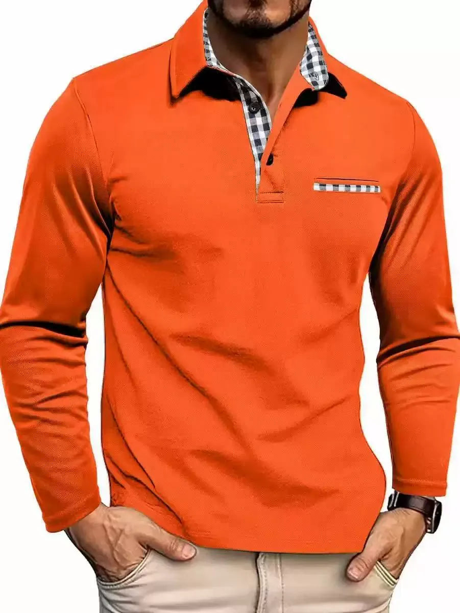 Kacob | Men's Long Sleeve Polo Shirt – Classic Collar Smart Casual Top