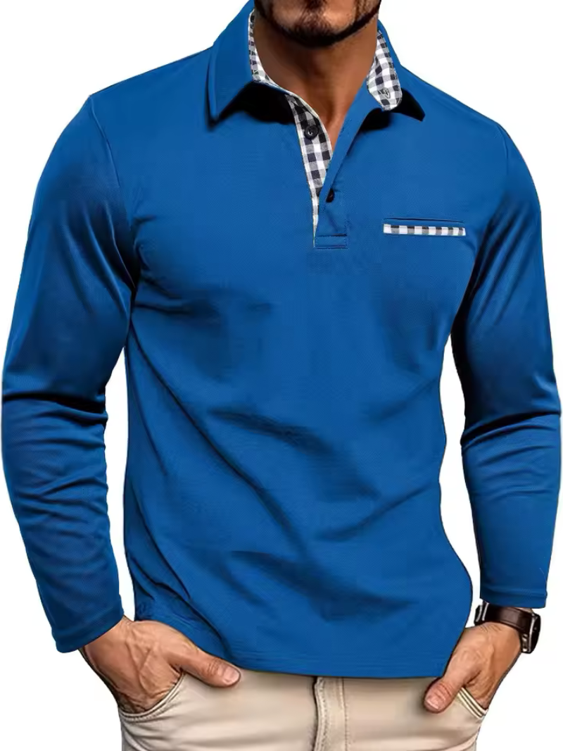 Kacob | Men's Long Sleeve Polo Shirt – Classic Collar Smart Casual Top