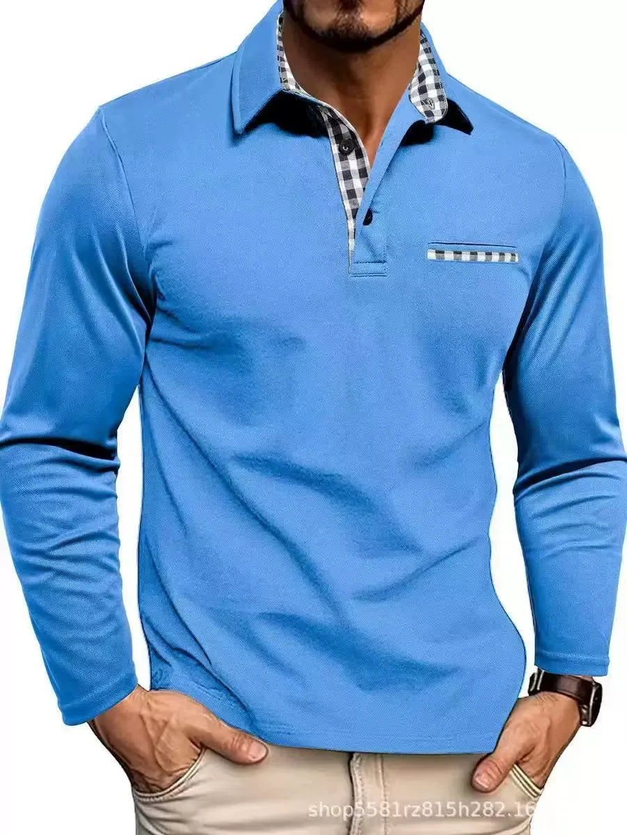 Kacob | Men's Long Sleeve Polo Shirt – Classic Collar Smart Casual Top