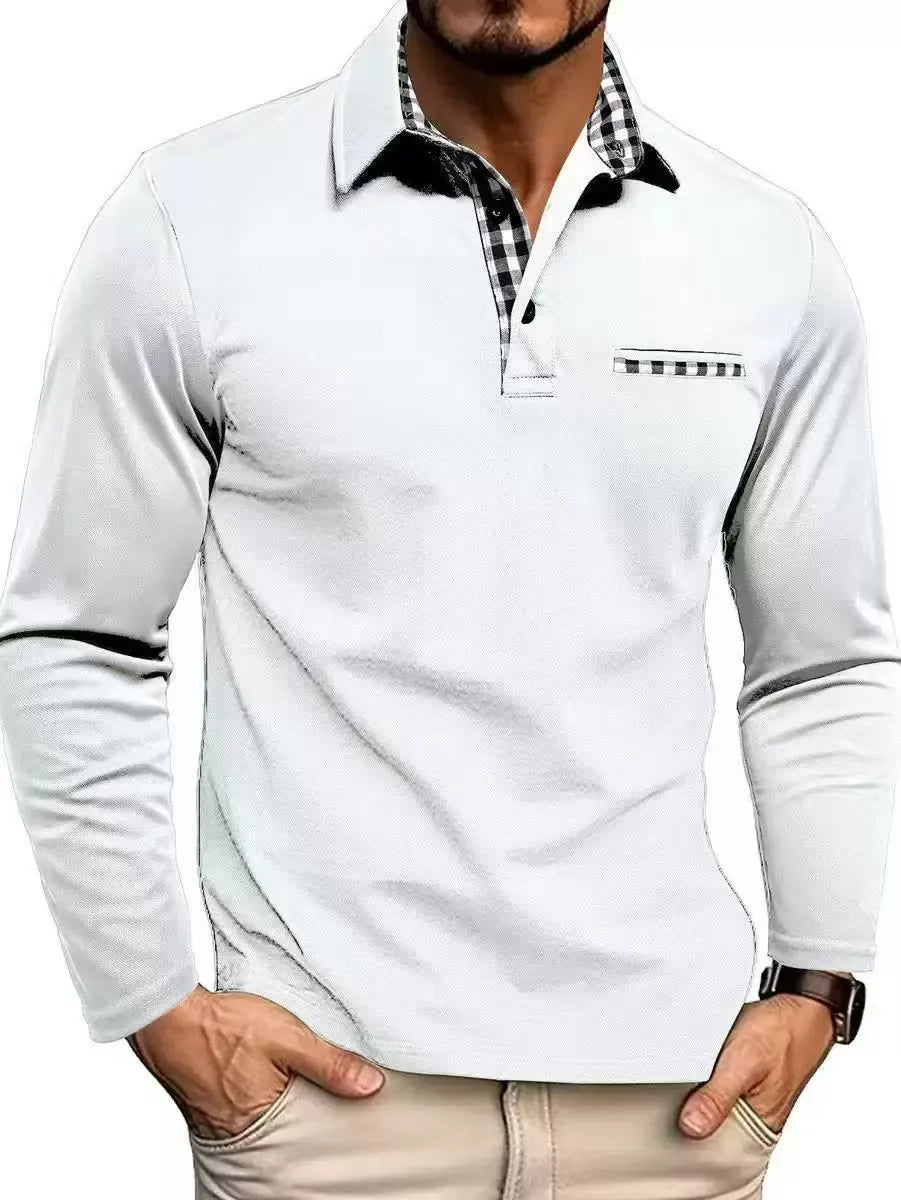 Kacob | Men's Long Sleeve Polo Shirt – Classic Collar Smart Casual Top
