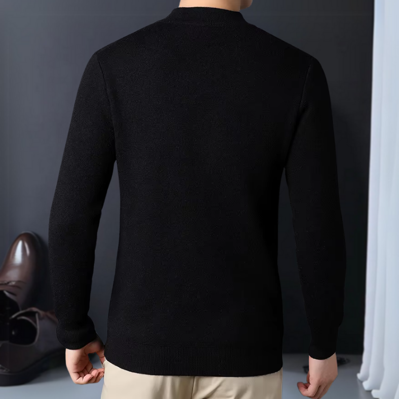 Kacob | Men's Mock Neck Jumper – Slim Fit Turtleneck Knit
