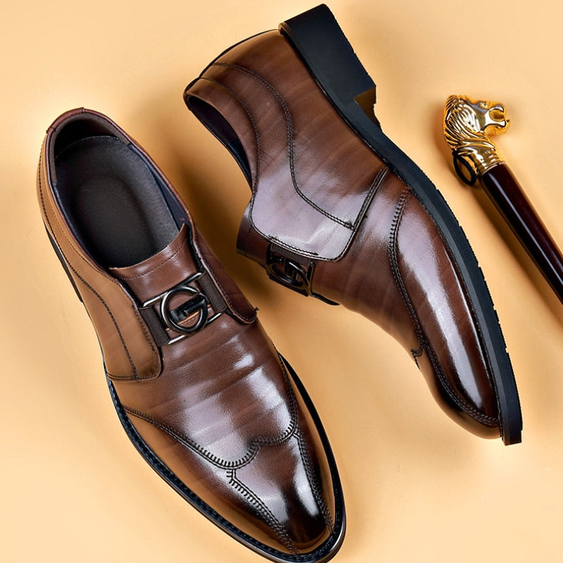 Kacob | Men's Monk Style Dress Shoes – Slip On Buckle Formal Shoes
