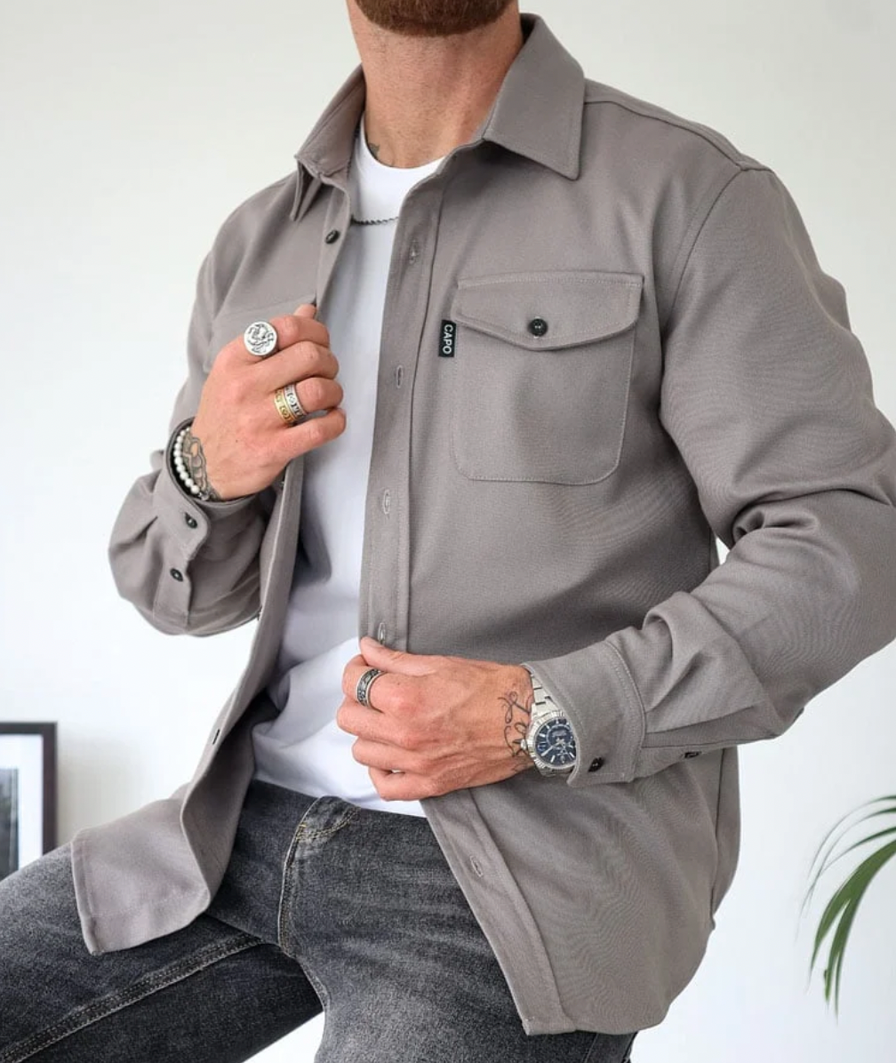 Kacob | Men's Overshirt Jacket – Button Front Chest Pocket Shacket