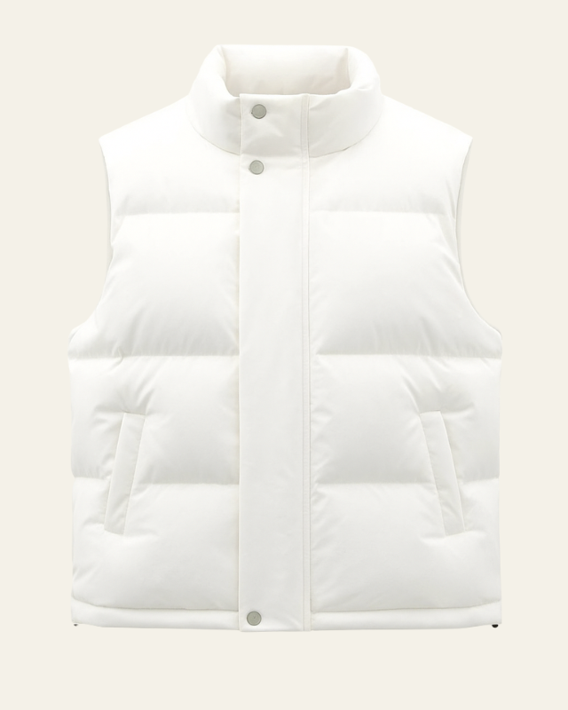 Kacob | Men's Press Stud Padded Gilet – High Neck Puffer Vest