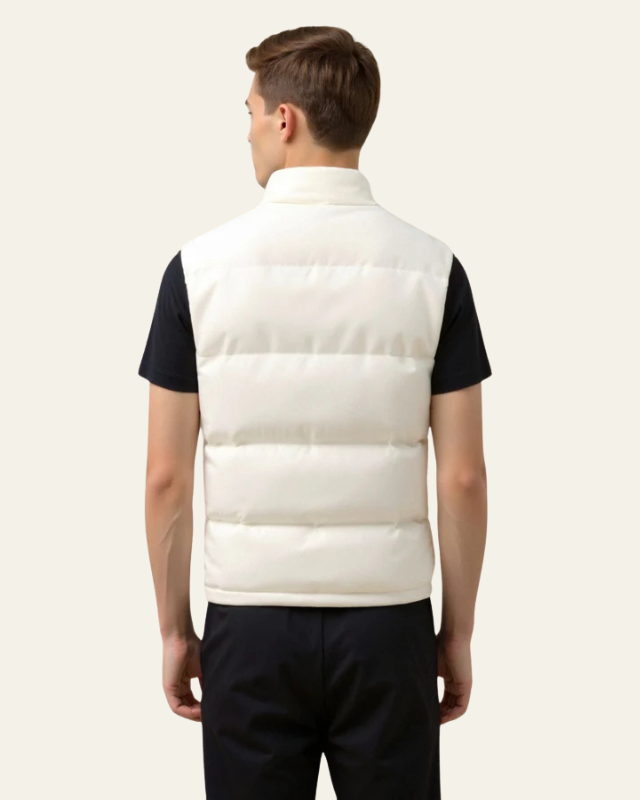 Kacob | Men's Press Stud Padded Gilet – High Neck Puffer Vest