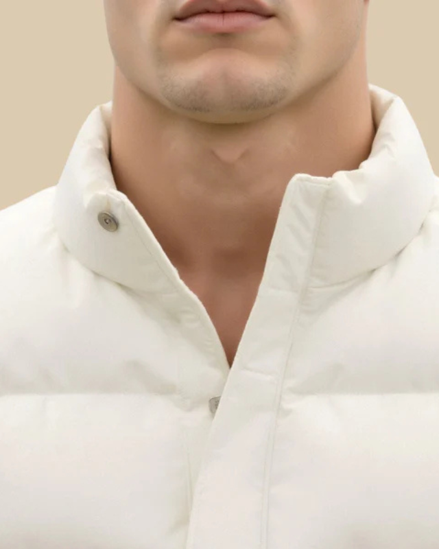 Kacob | Men's Press Stud Padded Gilet – High Neck Puffer Vest