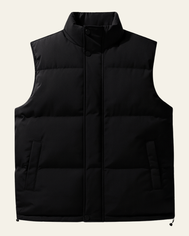 Kacob | Men's Press Stud Padded Gilet – High Neck Puffer Vest
