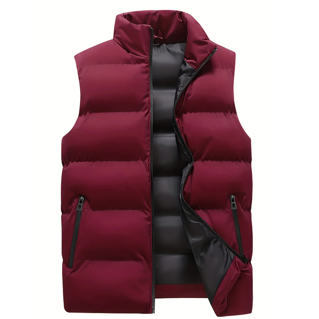 Kacob | Men's Puffer Gilet – Stand Collar Quilted Body Warmer
