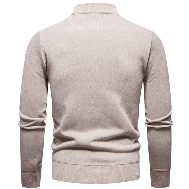 Kacob | Men's Quarter Zip Jumper – Classic Stand Collar Knit Pullover