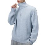 Men's Quarter Zip Knitted Jumper – Stand Collar Zip Neck Knit
