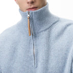 Men's Quarter Zip Knitted Jumper – Stand Collar Zip Neck Knit