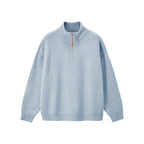 Men's Quarter Zip Knitted Jumper – Stand Collar Zip Neck Knit