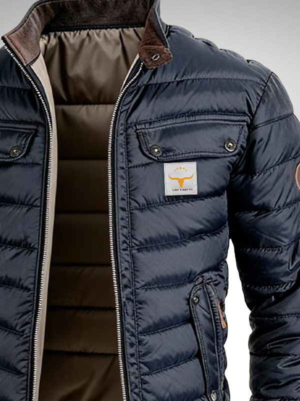 Kacob | Men's Quilted Jacket – High Collar Padded Winter Jacket